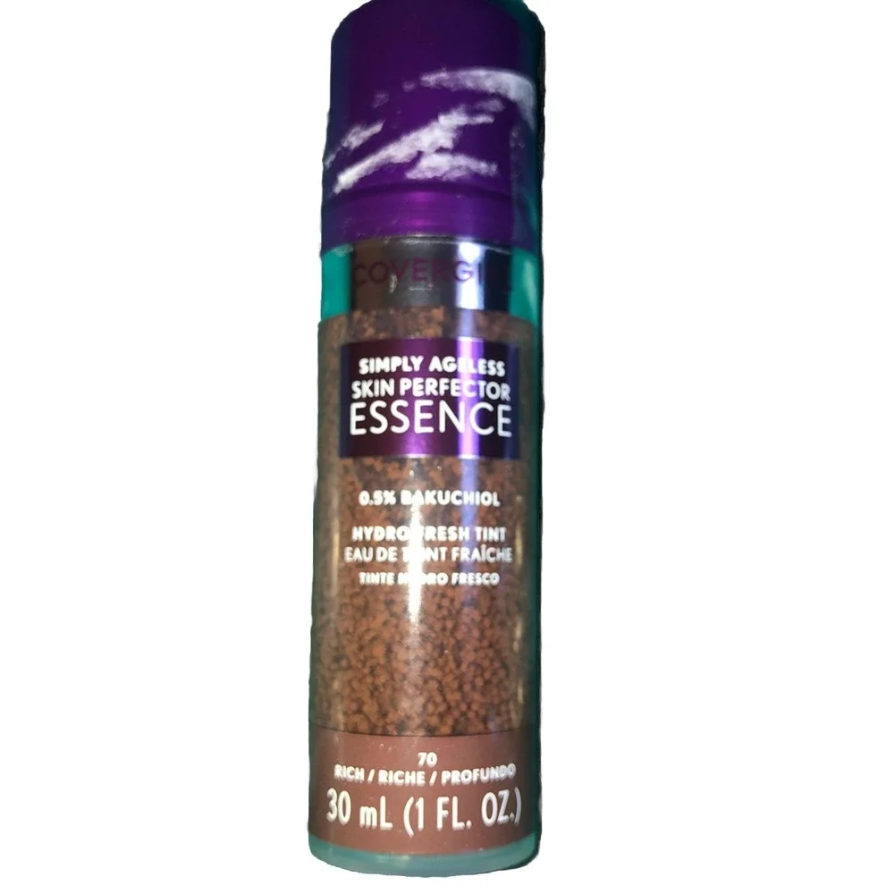 #70 Rich Covergirl Simply Ageless Essence Skin Perfector Tint Bakuchiol New